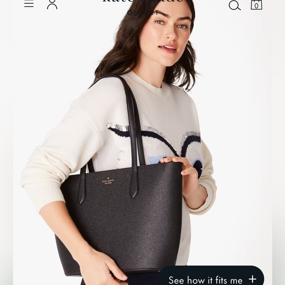 NWT Kate Spade Black Glimmer tote bag - Picture 1 of 8